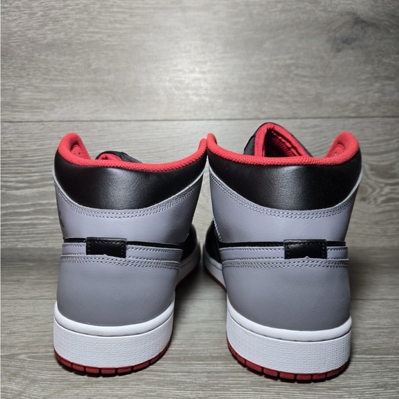 NEW Nike Air Jordan 1 Mid Shoes Black Cement Grey Red White DQ8426006 - Picture 3 of 5